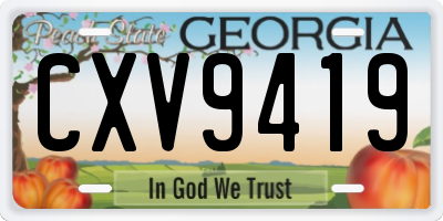 GA license plate CXV9419