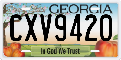 GA license plate CXV9420