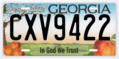 GA license plate CXV9422