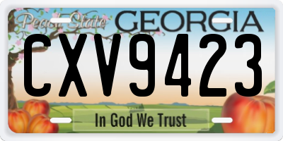 GA license plate CXV9423