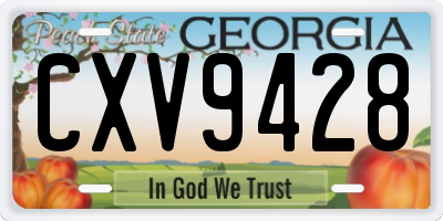 GA license plate CXV9428