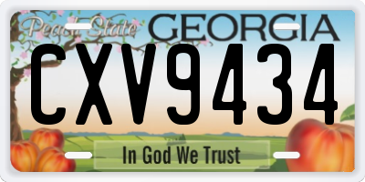 GA license plate CXV9434