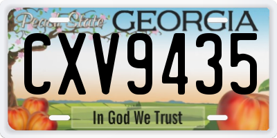 GA license plate CXV9435