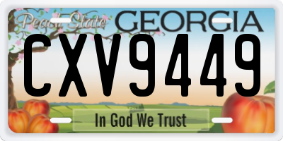 GA license plate CXV9449