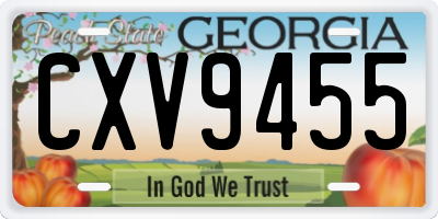 GA license plate CXV9455