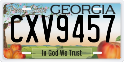 GA license plate CXV9457