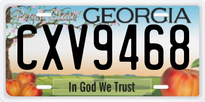GA license plate CXV9468