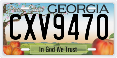GA license plate CXV9470