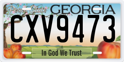 GA license plate CXV9473
