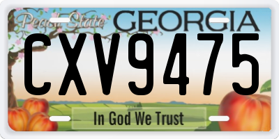 GA license plate CXV9475