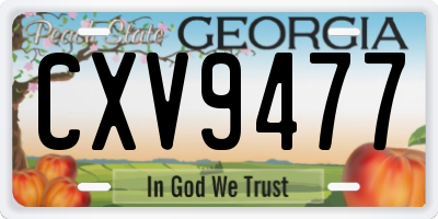 GA license plate CXV9477