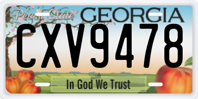 GA license plate CXV9478