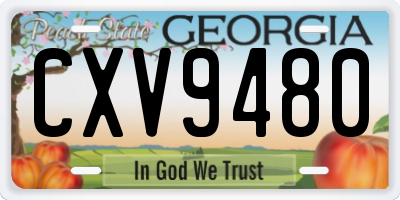 GA license plate CXV9480