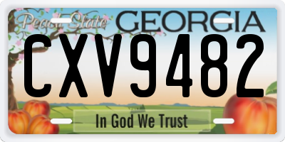 GA license plate CXV9482