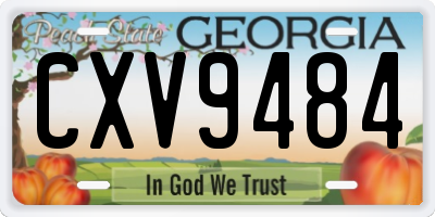 GA license plate CXV9484