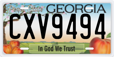 GA license plate CXV9494