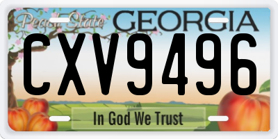 GA license plate CXV9496