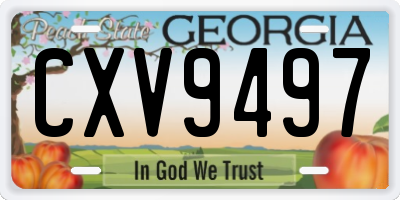 GA license plate CXV9497