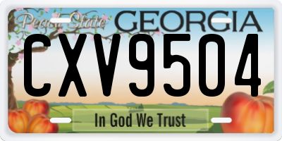 GA license plate CXV9504