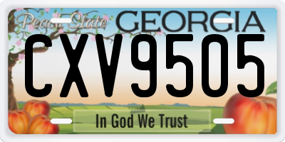 GA license plate CXV9505