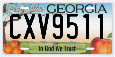 GA license plate CXV9511