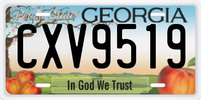 GA license plate CXV9519