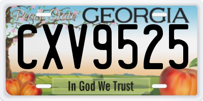 GA license plate CXV9525