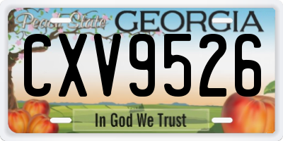 GA license plate CXV9526