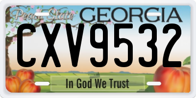 GA license plate CXV9532