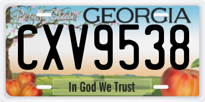 GA license plate CXV9538