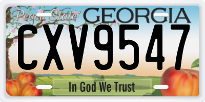 GA license plate CXV9547