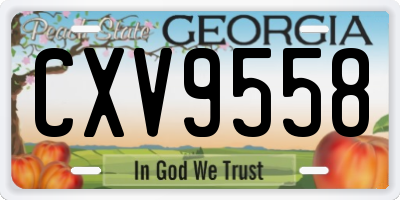 GA license plate CXV9558