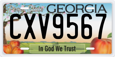 GA license plate CXV9567