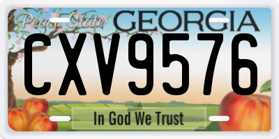GA license plate CXV9576
