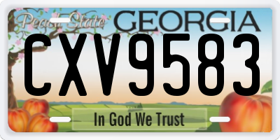 GA license plate CXV9583