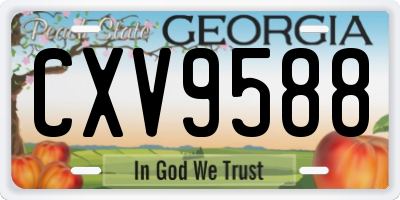 GA license plate CXV9588