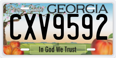 GA license plate CXV9592