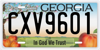 GA license plate CXV9601
