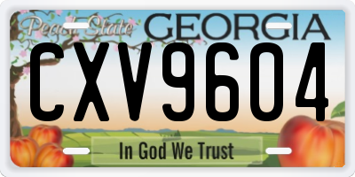 GA license plate CXV9604