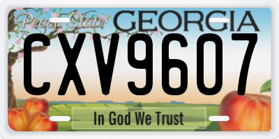GA license plate CXV9607