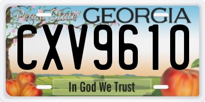GA license plate CXV9610