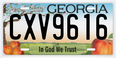 GA license plate CXV9616