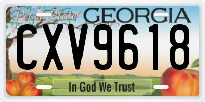 GA license plate CXV9618
