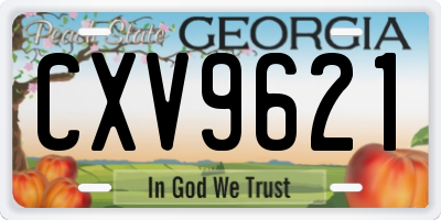 GA license plate CXV9621