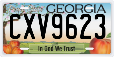 GA license plate CXV9623
