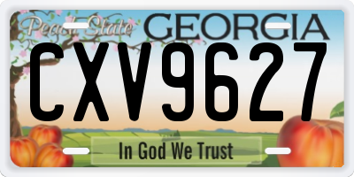 GA license plate CXV9627