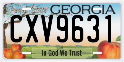 GA license plate CXV9631