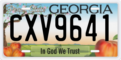 GA license plate CXV9641