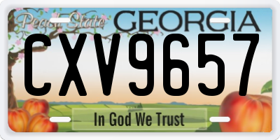 GA license plate CXV9657