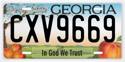 GA license plate CXV9669